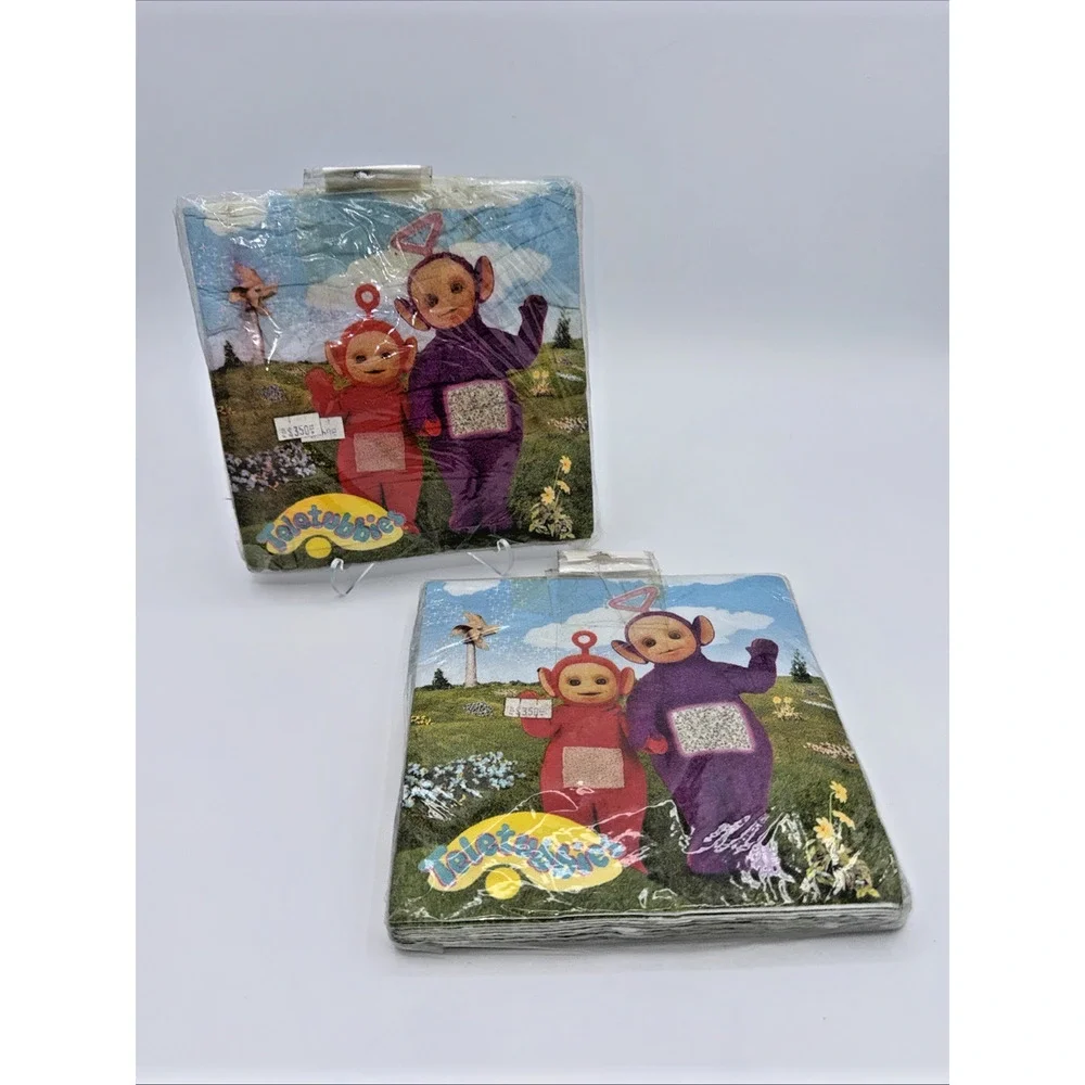 Vintage Teletubbies Party Supplies Lot New Old Stock Cups Napkins Tablecovers